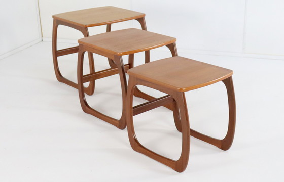 Image 1 of Set Van 3 Nathan Nesting Tables 'Umston' Vintage