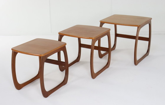 Image 1 of Set Van 3 Nathan Nesting Tables 'Umston' Vintage