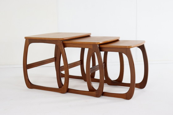 Image 1 of Set Van 3 Nathan Nesting Tables 'Umston' Vintage