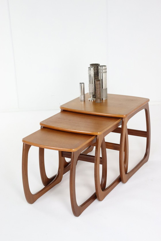 Image 1 of Set Van 3 Nathan Nesting Tables 'Umston' Vintage