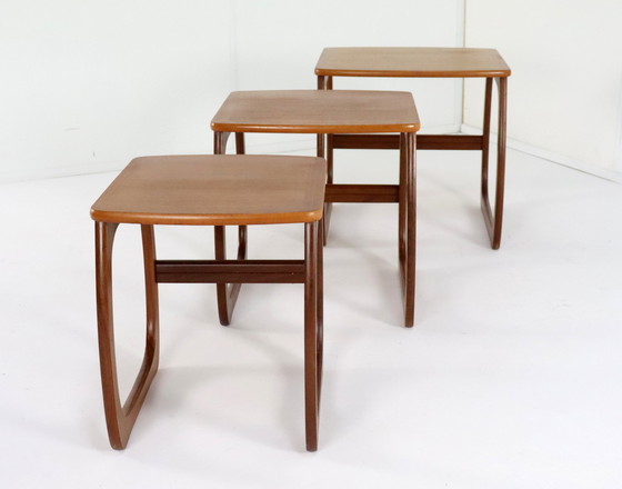 Image 1 of Set Van 3 Nathan Nesting Tables 'Umston' Vintage