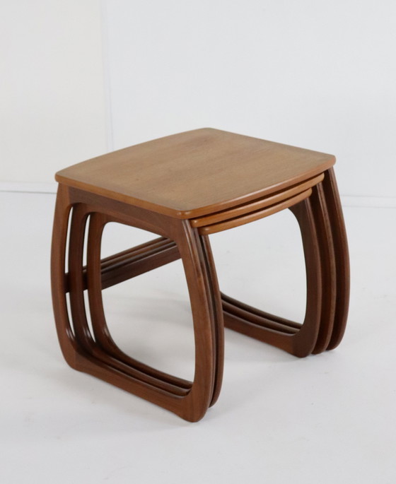 Image 1 of Set Van 3 Nathan Nesting Tables 'Umston' Vintage