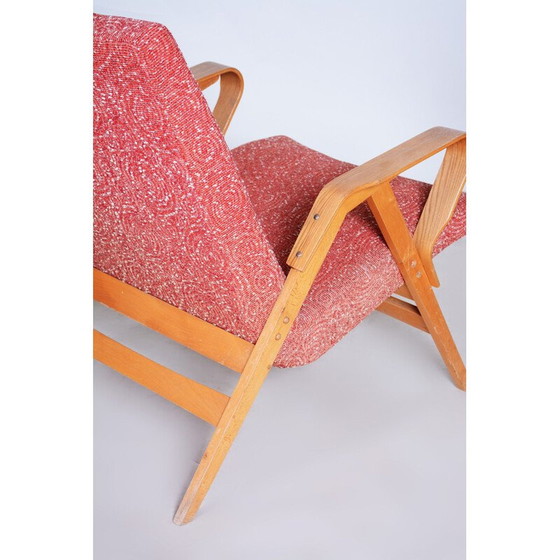 Image 1 of Paar rode mid century fauteuils, jaren 1950