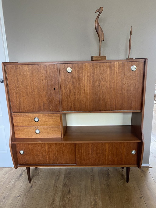 Vintage Highboard Teak Kast Sixties