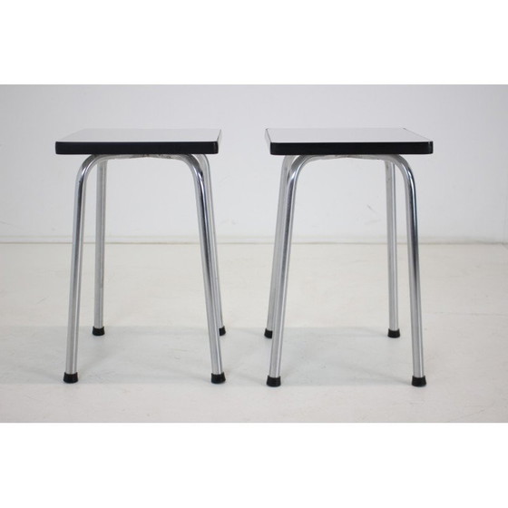 Image 1 of Paar bloementafels uit het midden van de eeuw, Tsjecho-Slowakije 1960