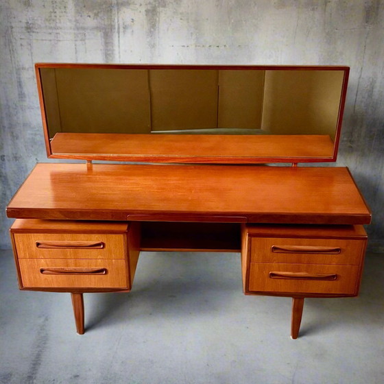 Image 1 of Mid-Century Modern G Plan Fresco Floating Top Teak Vanity Desk By Victor Wilkins, Uk 1960