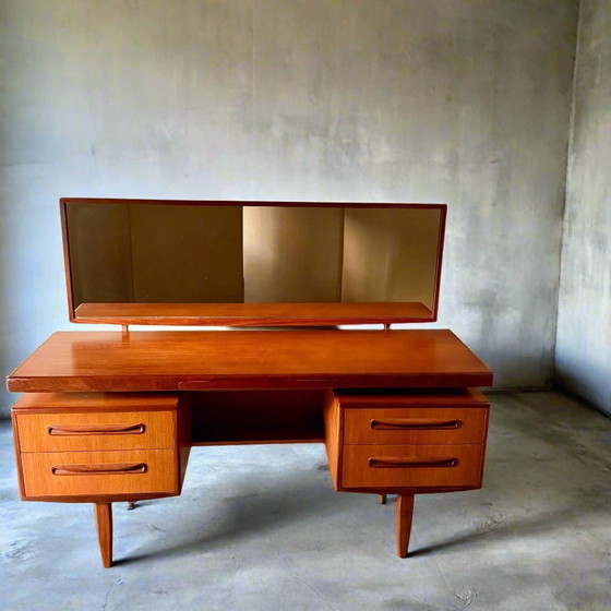 Image 1 of Mid-Century Modern G Plan Fresco Floating Top Teak Vanity Desk By Victor Wilkins, Uk 1960