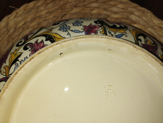 Image 1 of Grote Antieke Schotel Van La Faïencerie De Gien : François 1Er Decoratie