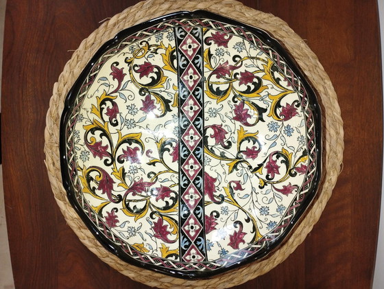 Image 1 of Grote Antieke Schotel Van La Faïencerie De Gien : François 1Er Decoratie