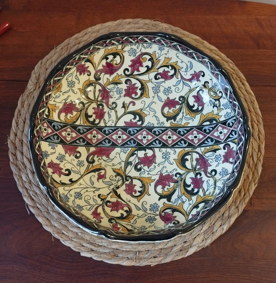 Image 1 of Grote Antieke Schotel Van La Faïencerie De Gien : François 1Er Decoratie
