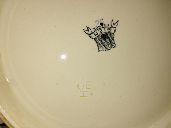 Image 1 of Grote Antieke Schotel Van La Faïencerie De Gien : François 1Er Decoratie