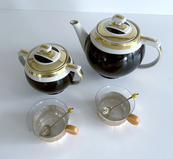 Image 1 of Art Deco Koffie/thee servies, set van 4 stuks