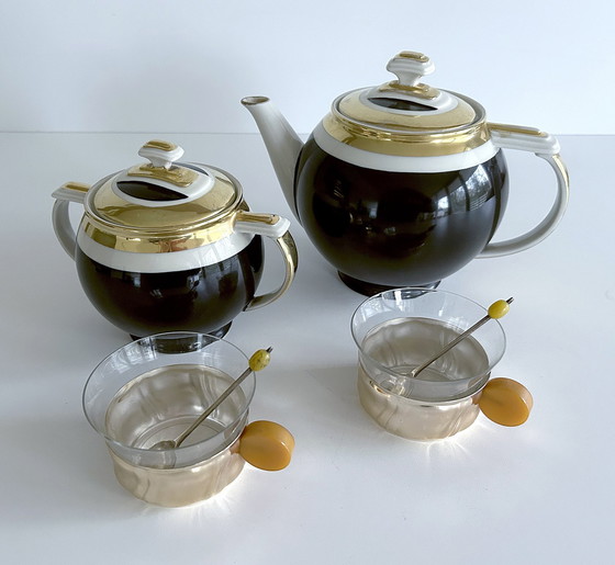 Image 1 of Art Deco Koffie/thee servies, set van 4 stuks