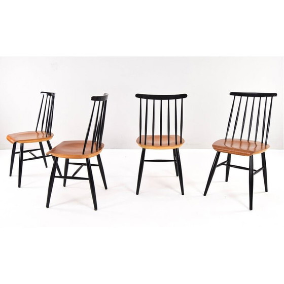 Image 1 of Set van 4 mid century Scandinavische Fanett eetkamerstoelen van Ilmari Tapiovaara