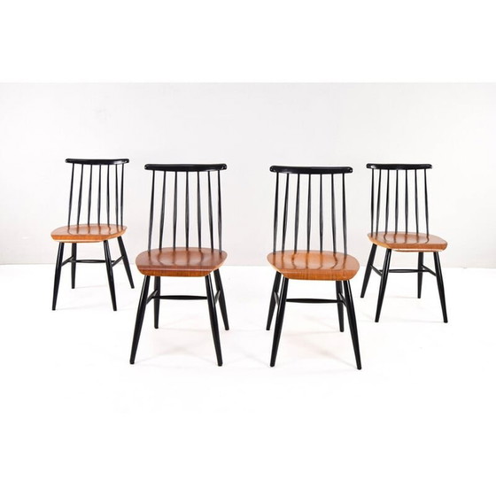 Image 1 of Set van 4 mid century Scandinavische Fanett eetkamerstoelen van Ilmari Tapiovaara