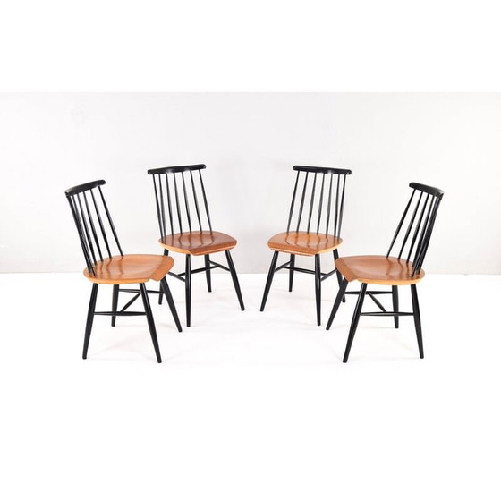 Image 1 of Set van 4 mid century Scandinavische Fanett eetkamerstoelen van Ilmari Tapiovaara