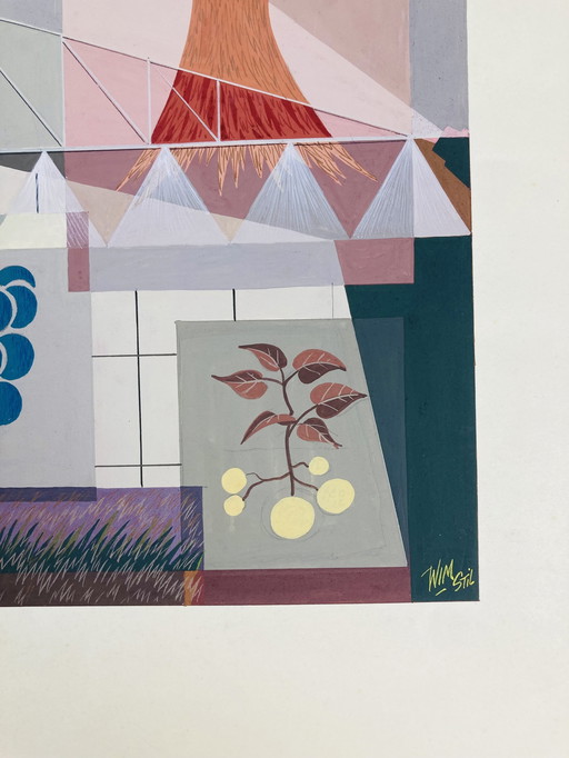 Wim Still - Vintage Gouache Origineel - Shell