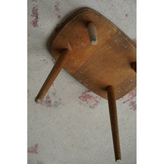 Image 1 of Vintage eikenhouten kruk "palle" van Yngve Ekström, Zweden 1950