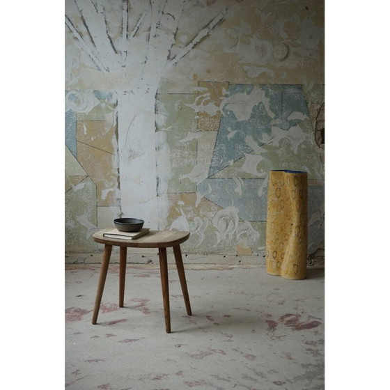 Image 1 of Vintage eikenhouten kruk "palle" van Yngve Ekström, Zweden 1950