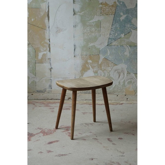 Image 1 of Vintage eikenhouten kruk "palle" van Yngve Ekström, Zweden 1950