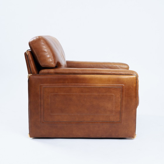 Image 1 of Baxter Arcon Lounge Chairs, Italiaans Cognac Buffel Lederen Fauteuils