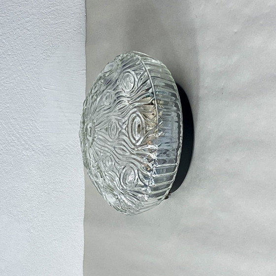 Image 1 of Kleine wandlamp Plafondlamp Dik glas 1970 1980 Seventies Tachtiger jaren