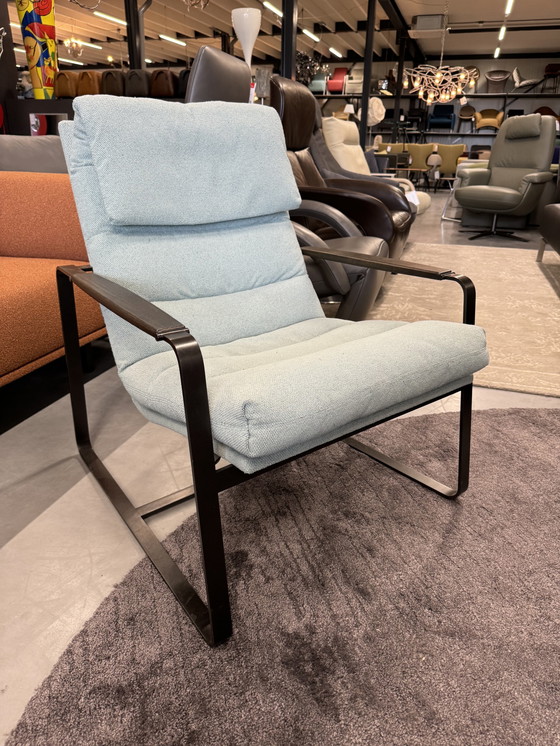 Image 1 of Leolux Indra Fauteuil stof blauw 