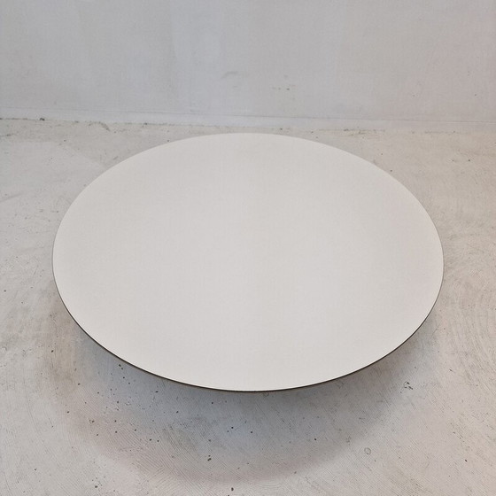 Image 1 of Vintage "Circle" salontafel in hout en metalen plaat door Pierre Paulin voor Artifort, 1960