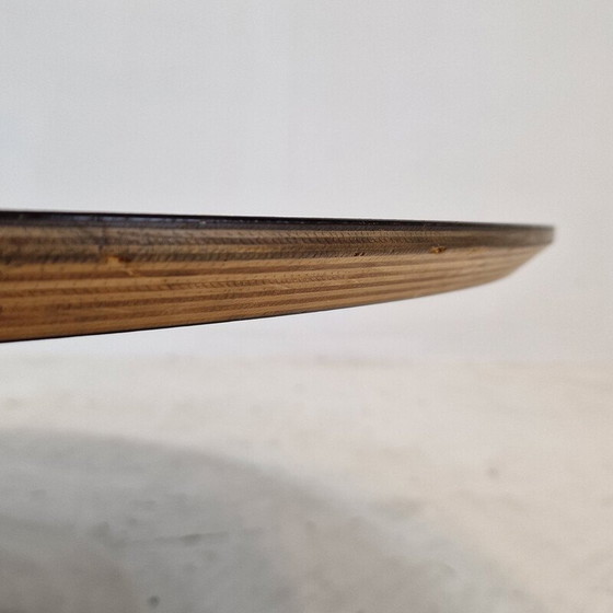 Image 1 of Vintage "Circle" salontafel in hout en metalen plaat door Pierre Paulin voor Artifort, 1960