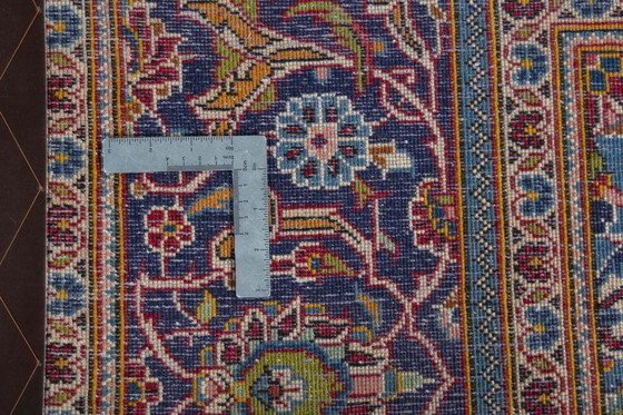 Image 1 of Handgeknoopt rood Keshan oosters tapijt - 298 x 196 cm