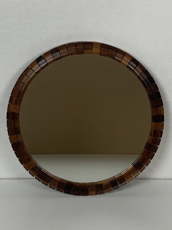 Image 1 of 2x Deense Teak Rozenhout Kubus Spiegels, 1960