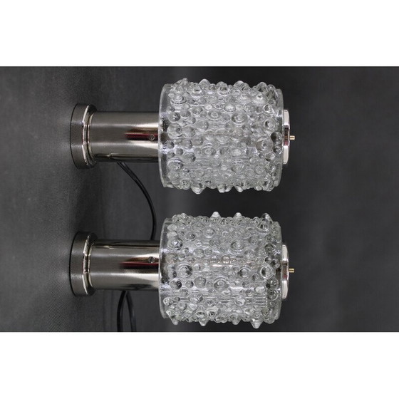 Image 1 of Paar vintage glazen tafellampen van Kamenicky Senov, Tsjecho-Slowakije 1970