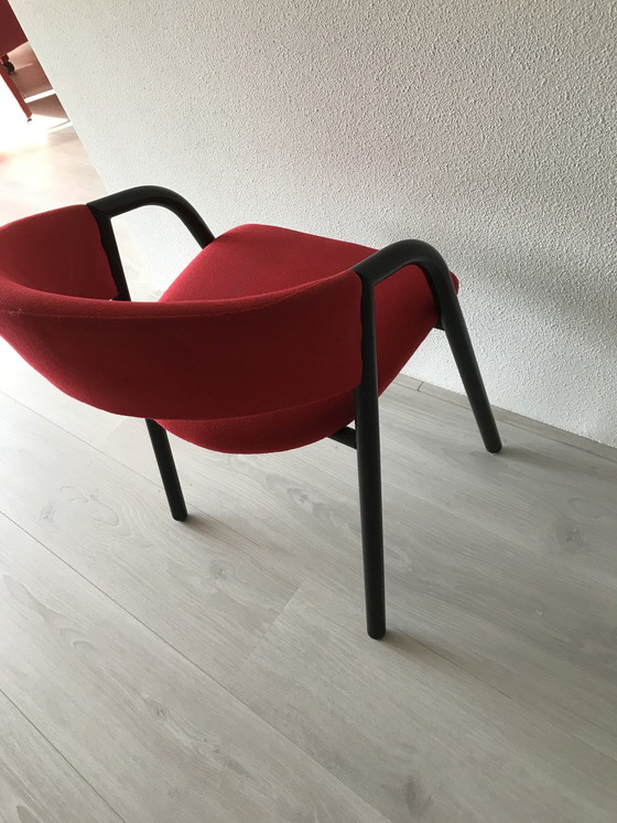 Image 1 of 4x Rode eetkamerstoelen