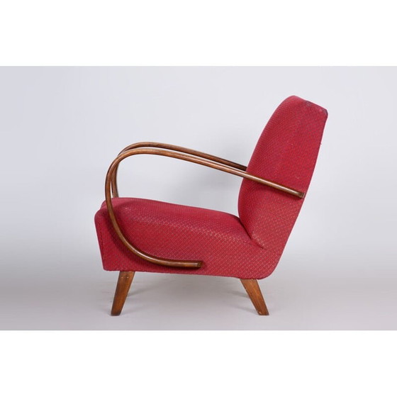 Image 1 of Vintage rode Art Deco fauteuil, jaren 1930