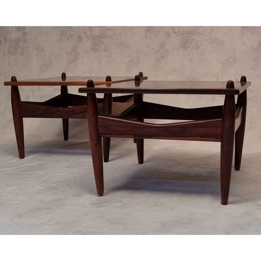 Paar vintage palissander salontafels n 272 door Illum Wikkelsø, 1950