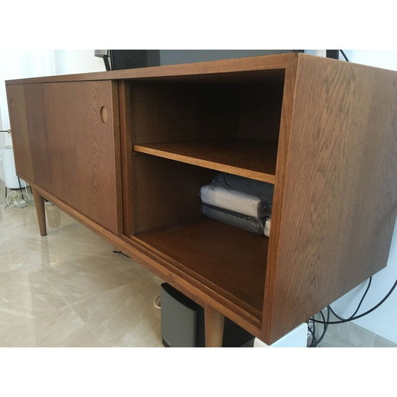 Image 1 of Scandinavisch vintage massief eikenhouten dressoir, Denemarken 1960