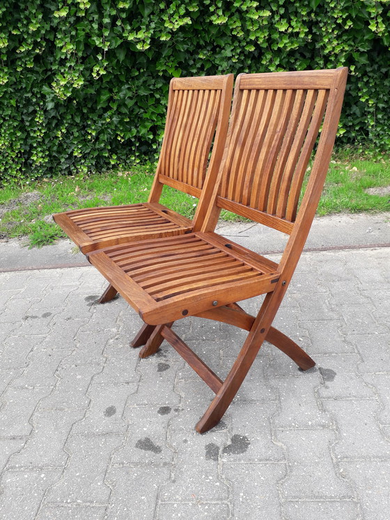 Image 1 of 2 Gloster Bristol England teak tuinstoelen, inklapbaar