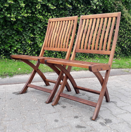 Image 1 of 2 Gloster Bristol England teak tuinstoelen, inklapbaar