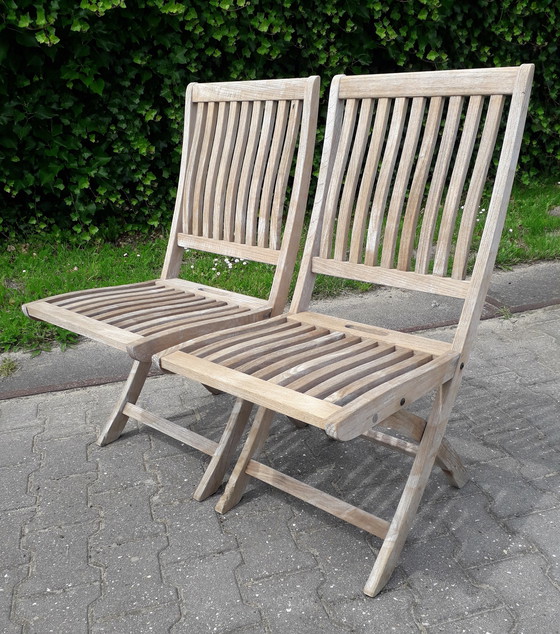 Image 1 of 2 Gloster Bristol England teak tuinstoelen, inklapbaar