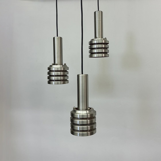 Image 1 of Mid Century Hanglamp Ruimtetijdperk Aluminium , 1970S