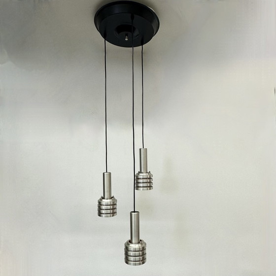 Image 1 of Mid Century Hanglamp Ruimtetijdperk Aluminium , 1970S