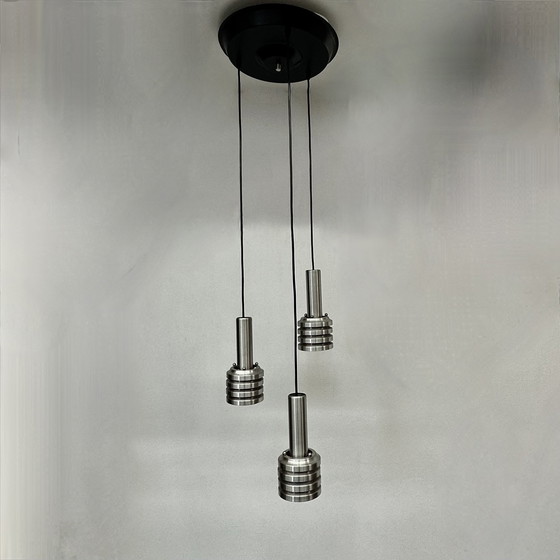 Image 1 of Mid Century Hanglamp Ruimtetijdperk Aluminium , 1970S