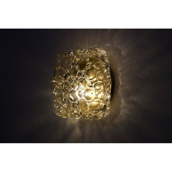 Image 1 of Vintage "Bubble" wandlamp in amberkleurig glas van Helena Tynell, 1970