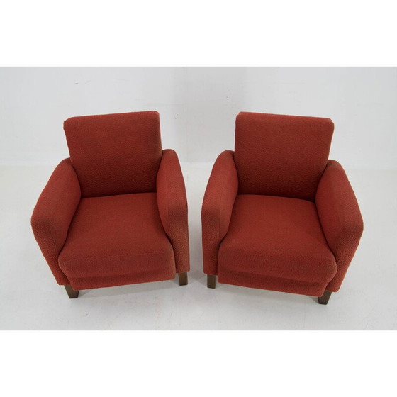 Image 1 of Paar vintage Art Deco stoffen fauteuils van Halabala voor UP Zavody, 1930