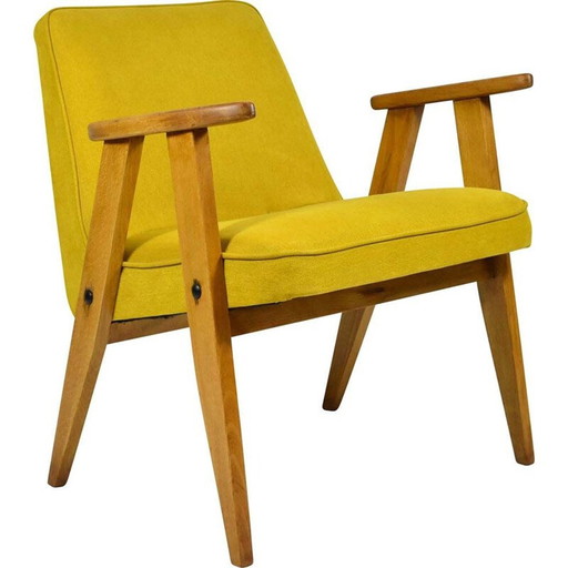 Vintage fauteuil 366, geel 1960