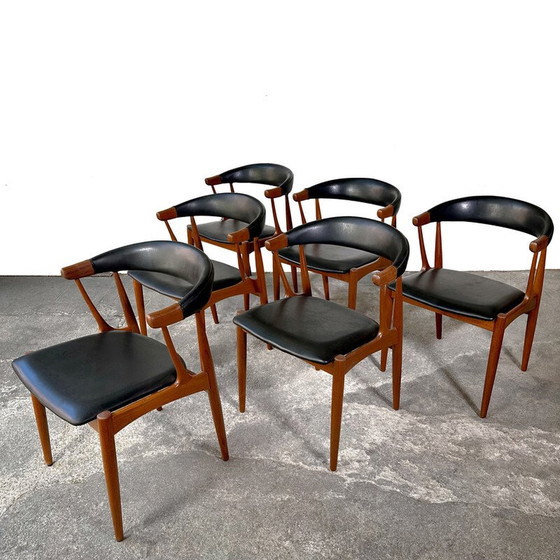 Image 1 of Set van 6 vintage stoelen van Johannes Andersen, 1960