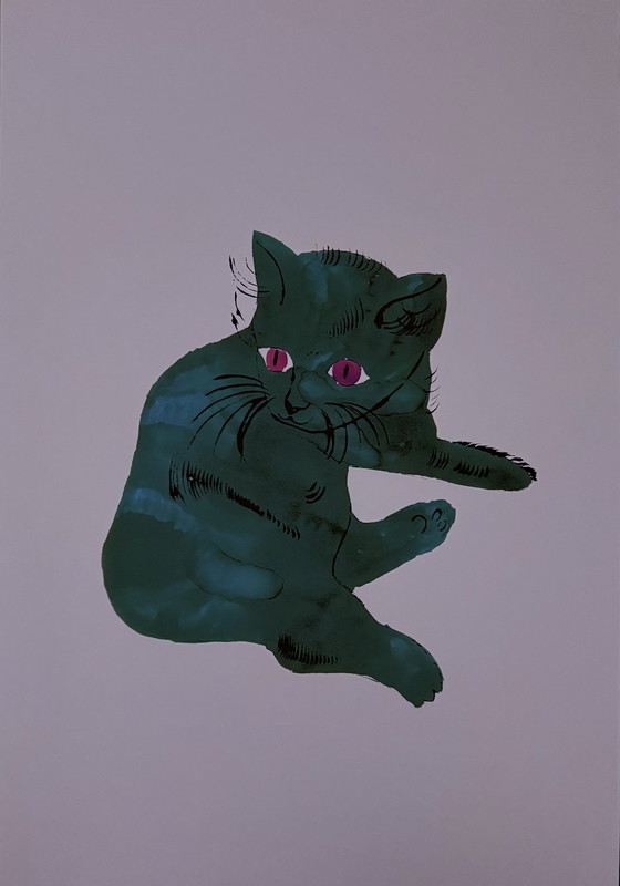 Image 1 of Andy Warhol: “Green Cat, C.1954”. 