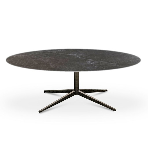 Vintage Marquinia marmeren ovale tafel van Florence Knoll