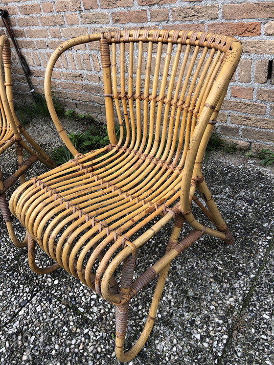 Image 1 of 2x Vintage design rotan fauteuils