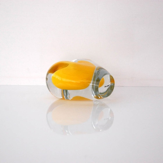 Image 1 of Hart van glas | Warm geel en kristal